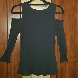 Cold shoulder long sleeve top